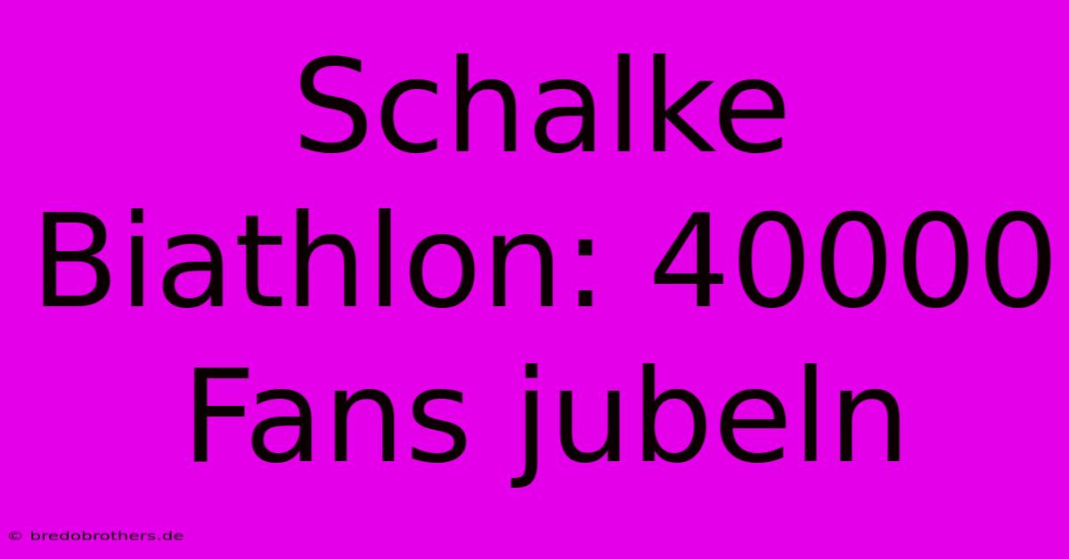 Schalke Biathlon: 40000 Fans Jubeln