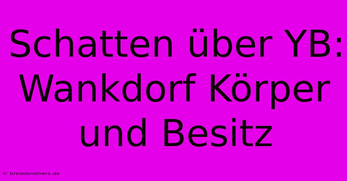 Schatten Über YB: Wankdorf Körper Und Besitz