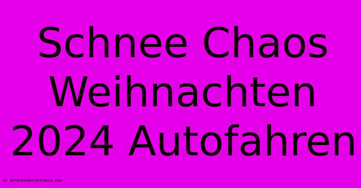 Schnee Chaos Weihnachten 2024 Autofahren