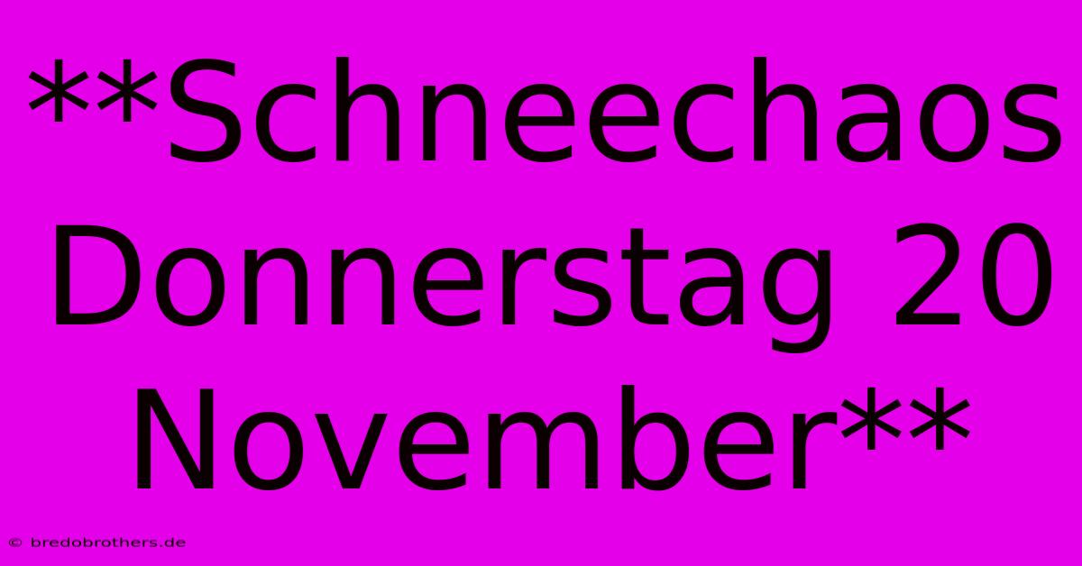 **Schneechaos Donnerstag 20 November**