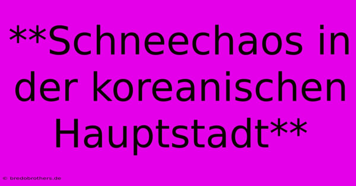 **Schneechaos In Der Koreanischen Hauptstadt**