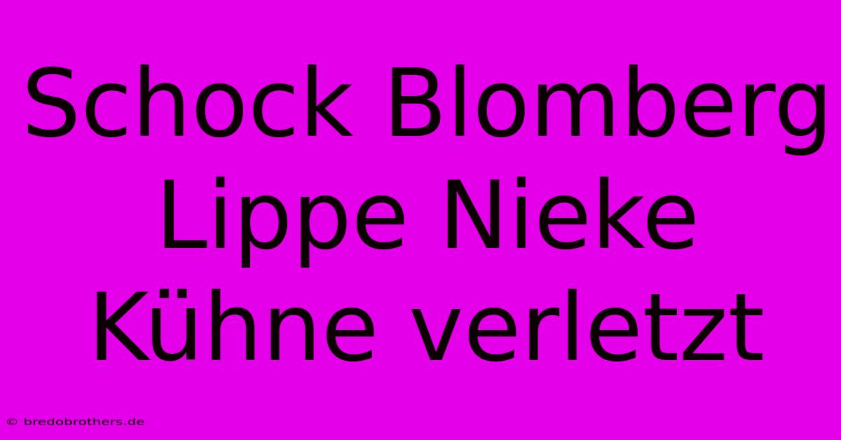 Schock Blomberg Lippe Nieke Kühne Verletzt