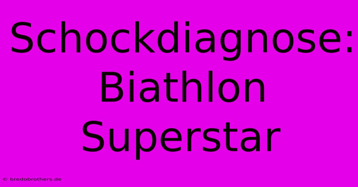 Schockdiagnose: Biathlon Superstar