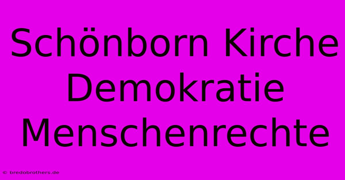 Schönborn Kirche Demokratie Menschenrechte