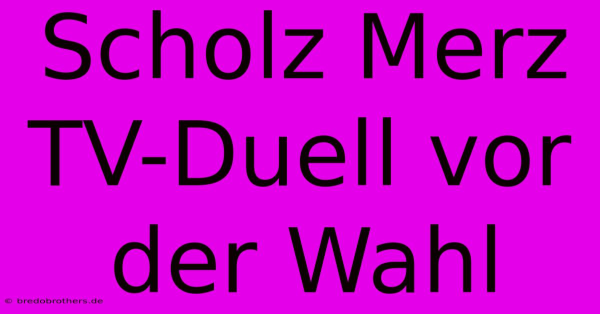 Scholz Merz TV-Duell Vor Der Wahl