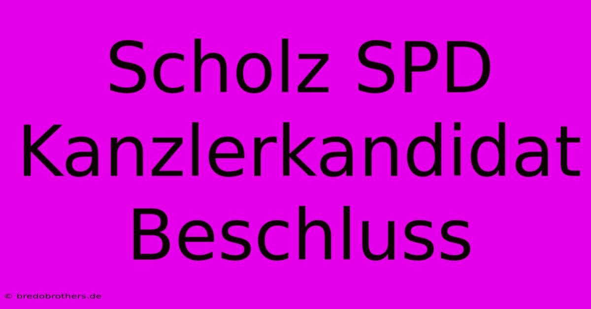 Scholz SPD Kanzlerkandidat Beschluss