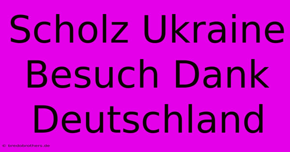 Scholz Ukraine Besuch Dank Deutschland