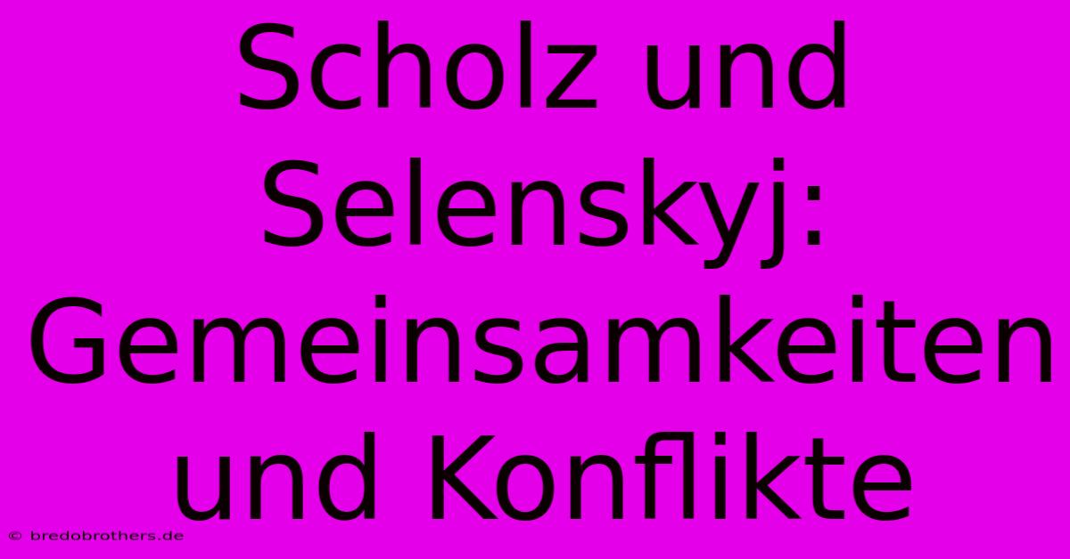 Scholz Und Selenskyj: Gemeinsamkeiten Und Konflikte