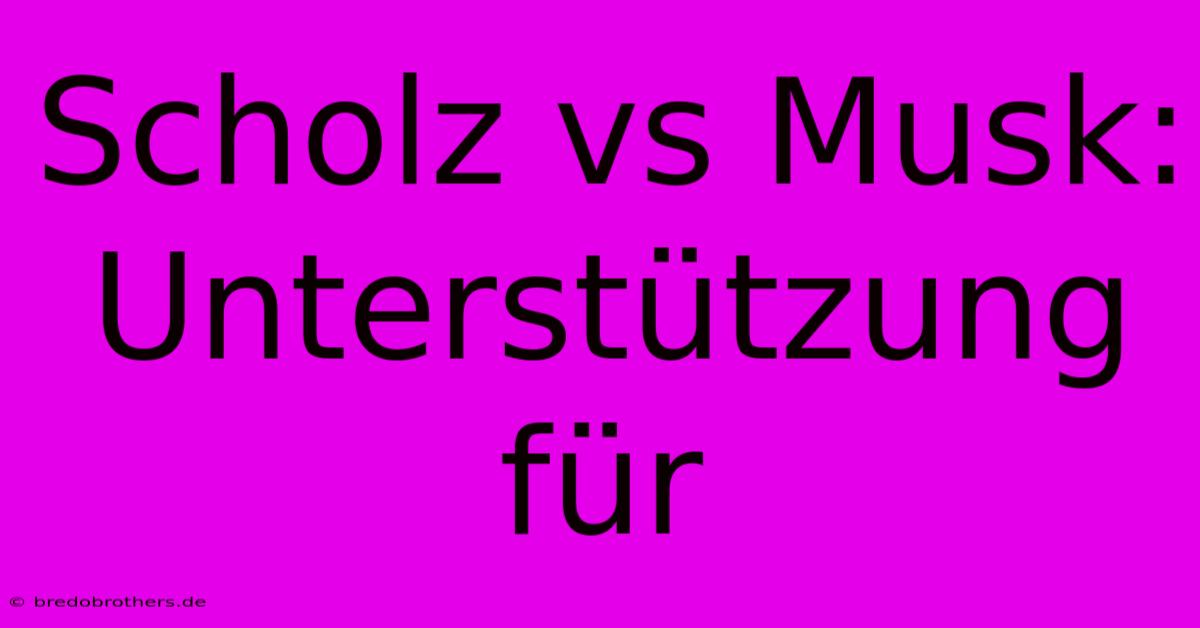 Scholz Vs Musk: Unterstützung Für