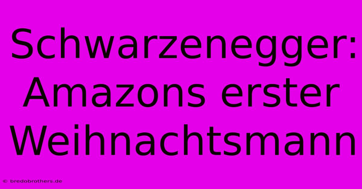 Schwarzenegger: Amazons Erster Weihnachtsmann