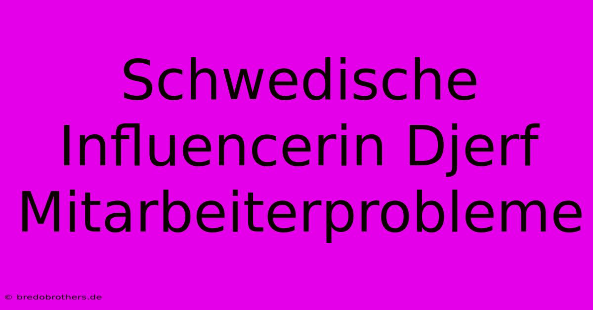 Schwedische Influencerin Djerf Mitarbeiterprobleme