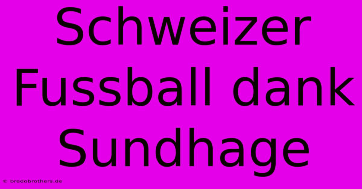 Schweizer Fussball Dank Sundhage