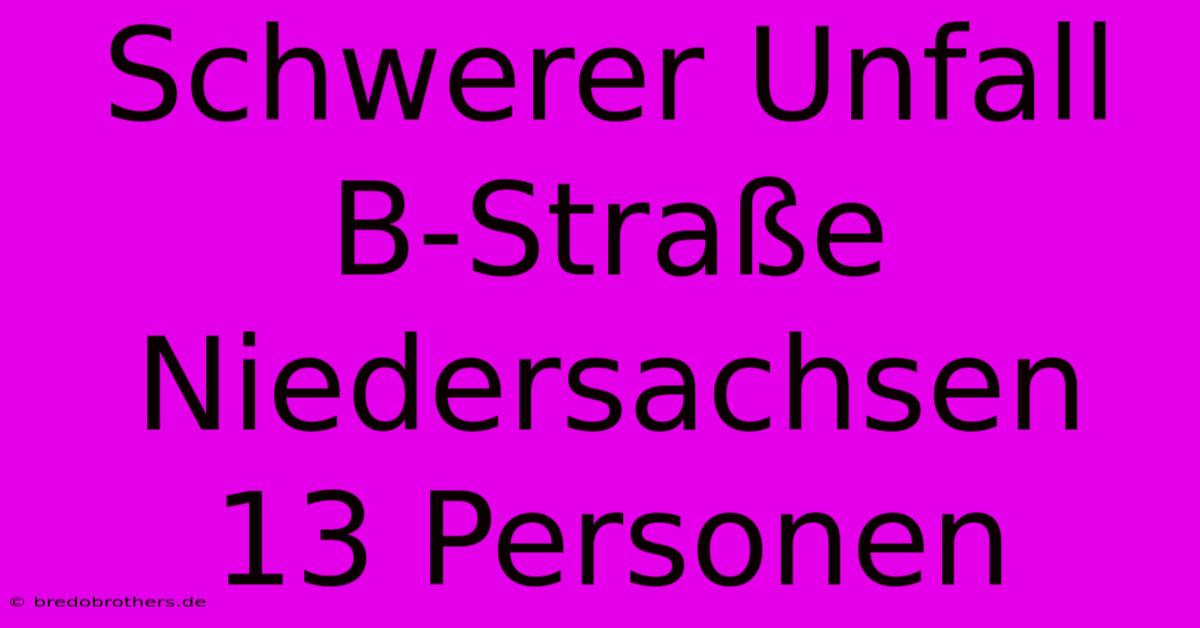 Schwerer Unfall B-Straße Niedersachsen 13 Personen