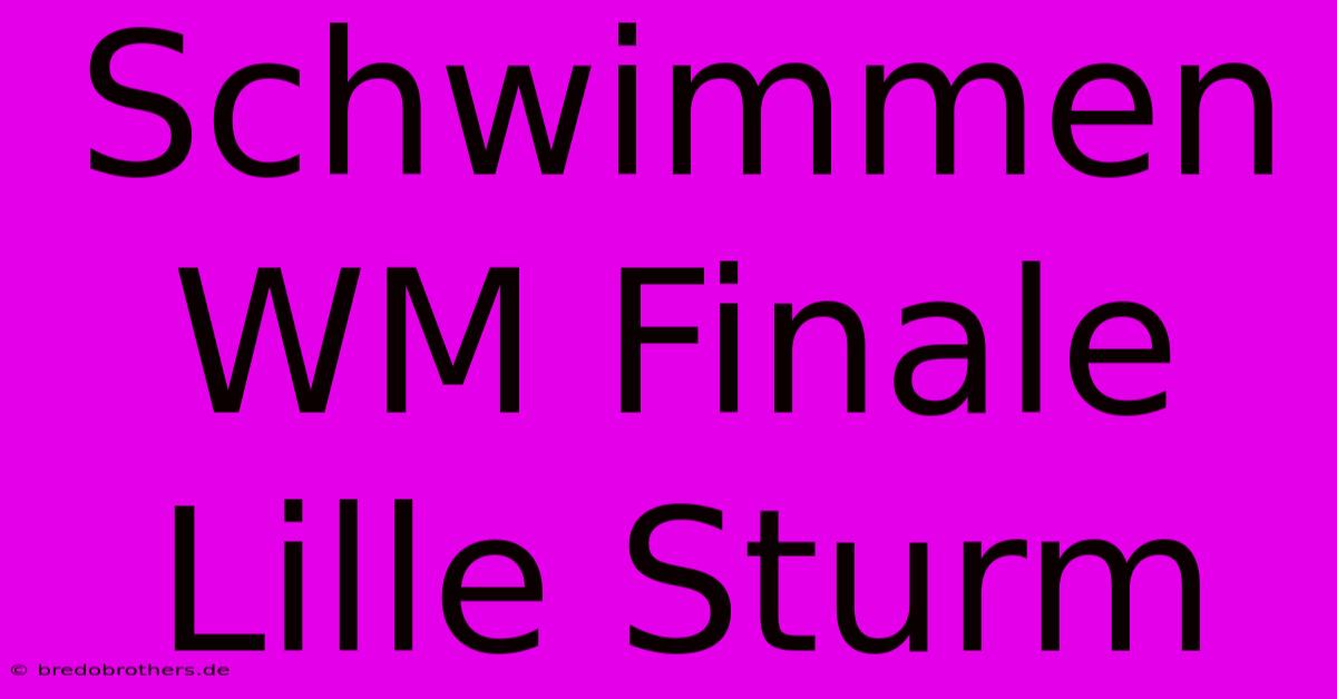 Schwimmen WM Finale Lille Sturm