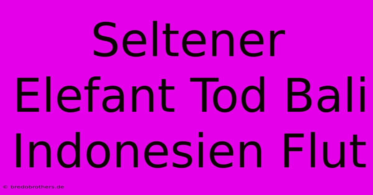 Seltener Elefant Tod Bali Indonesien Flut