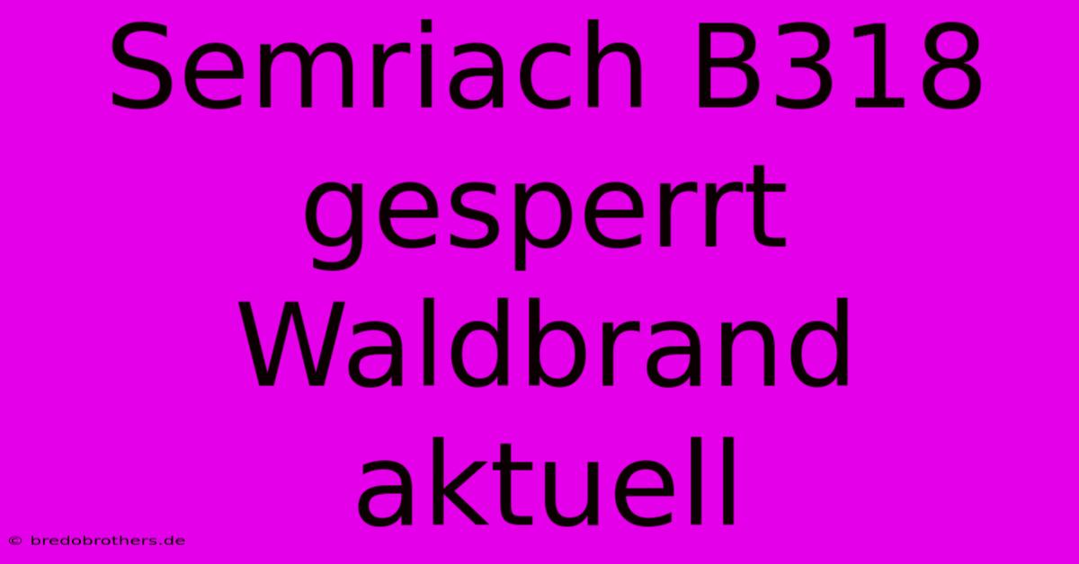 Semriach B318 Gesperrt Waldbrand Aktuell