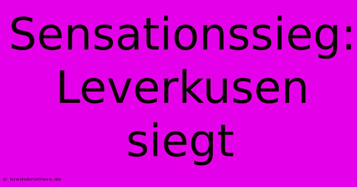 Sensationssieg: Leverkusen  Siegt