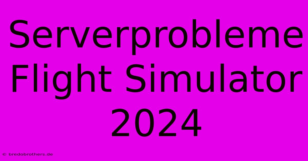 Serverprobleme Flight Simulator 2024