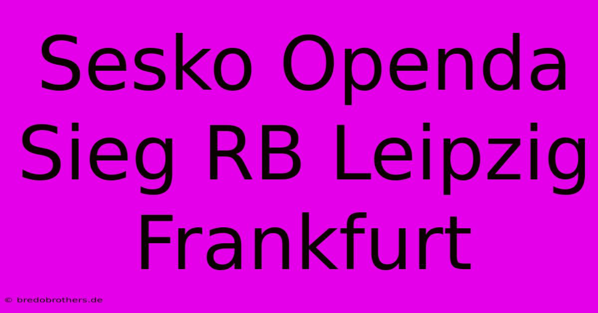 Sesko Openda Sieg RB Leipzig Frankfurt