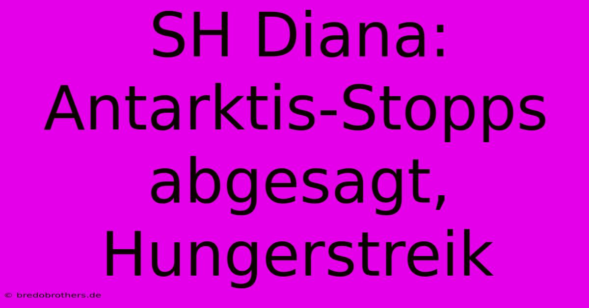 SH Diana: Antarktis-Stopps Abgesagt, Hungerstreik