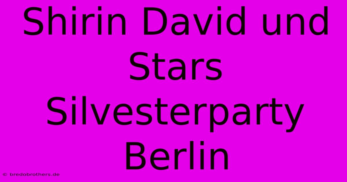 Shirin David Und Stars Silvesterparty Berlin