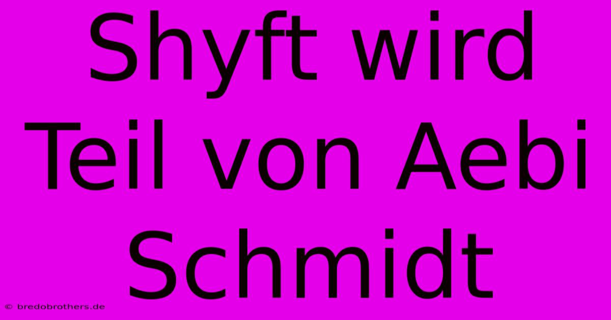 Shyft Wird Teil Von Aebi Schmidt