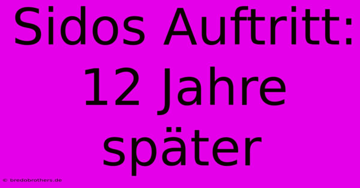 Sidos Auftritt: 12 Jahre Später