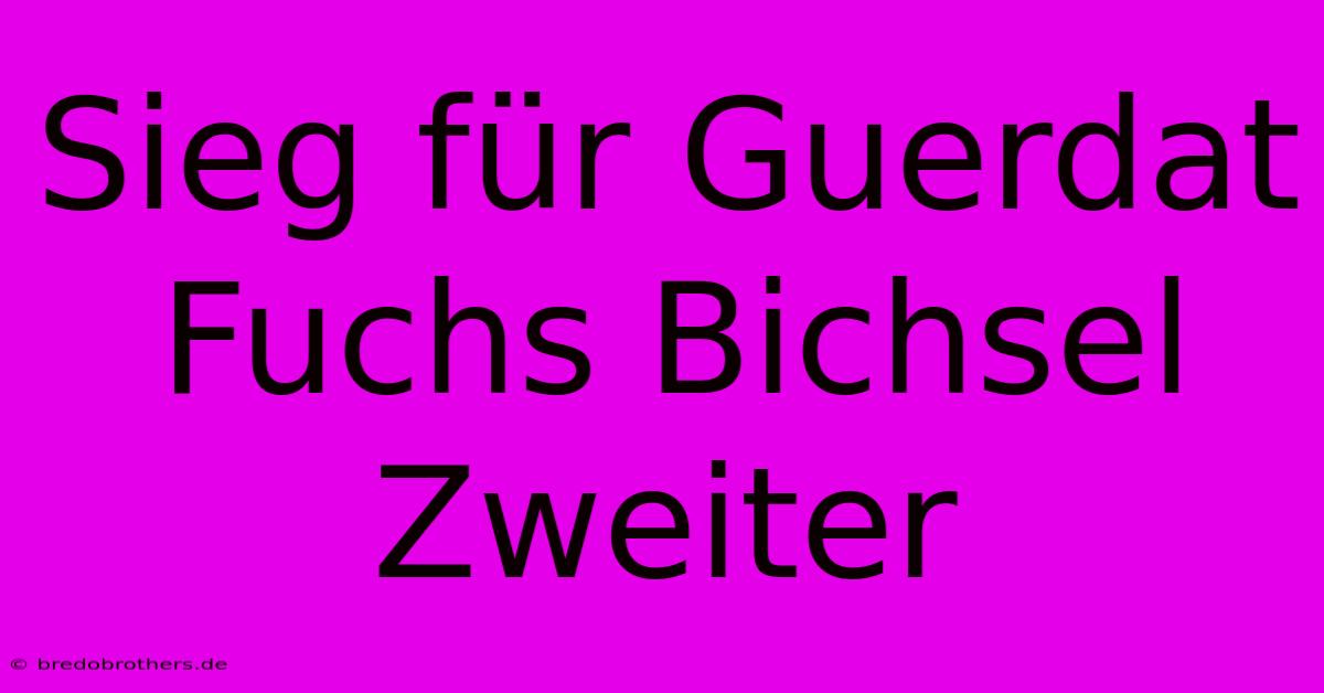 Sieg Für Guerdat Fuchs Bichsel Zweiter