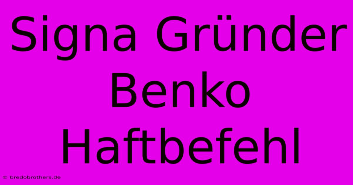 Signa Gründer Benko Haftbefehl