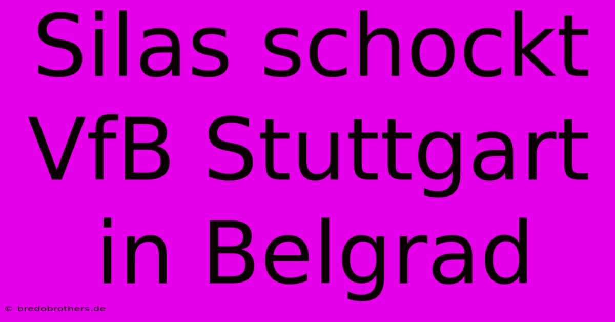 Silas Schockt VfB Stuttgart In Belgrad