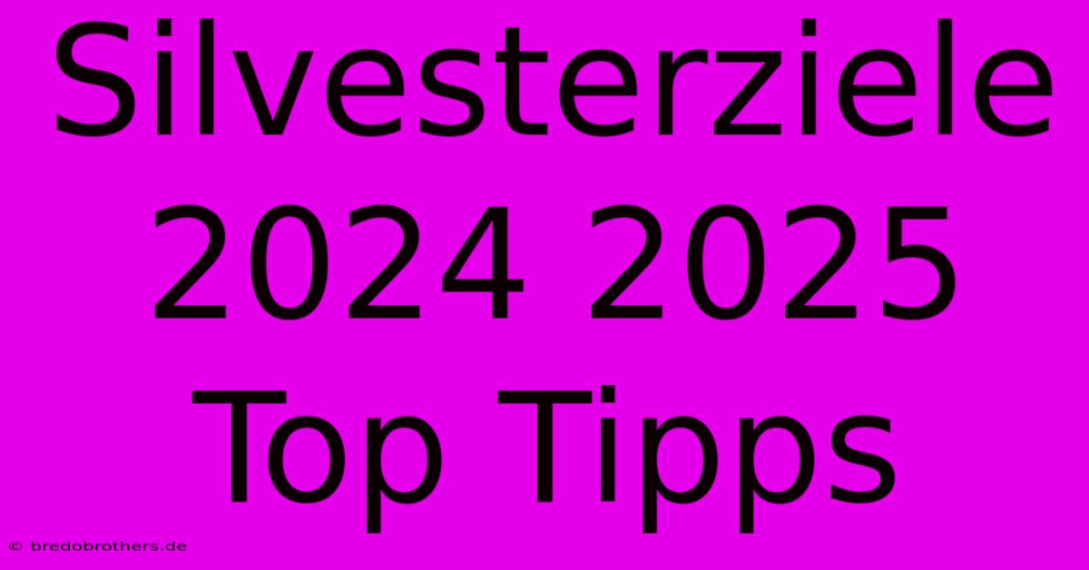 Silvesterziele 2024 2025 Top Tipps