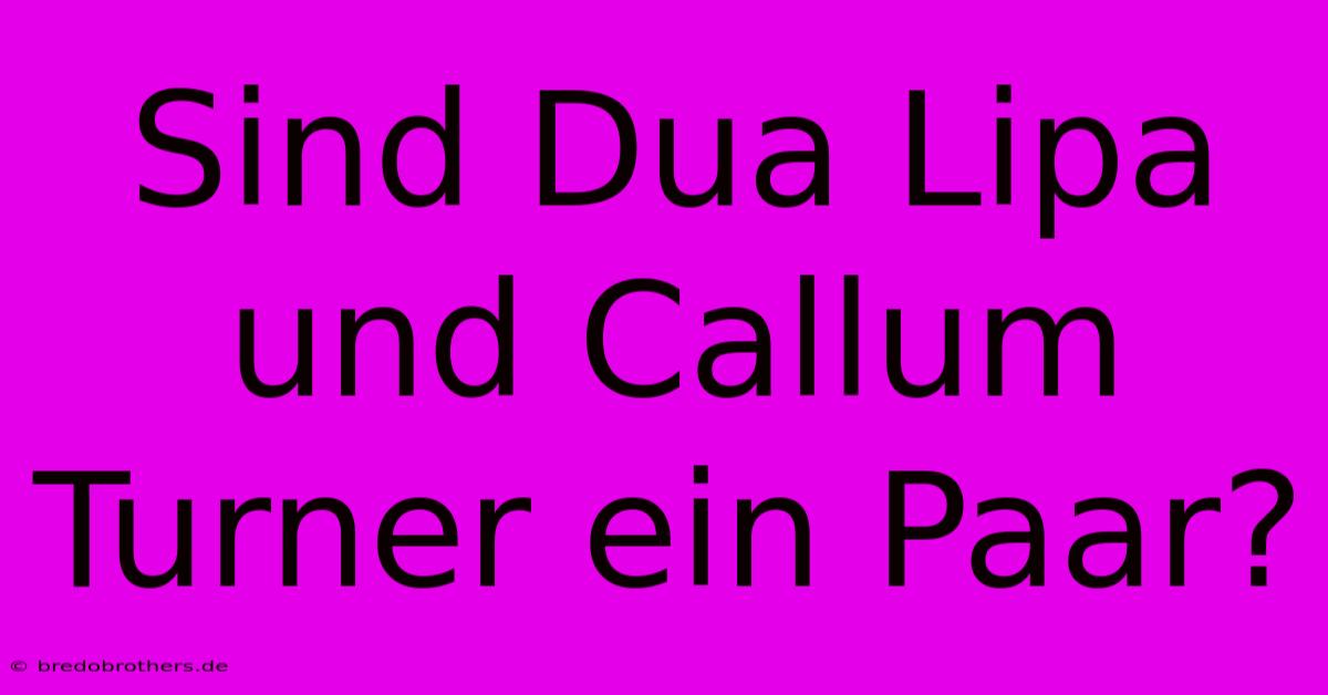 Sind Dua Lipa Und Callum Turner Ein Paar?