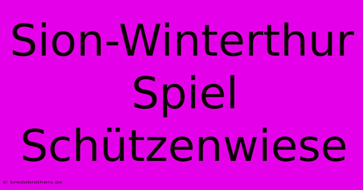 Sion-Winterthur Spiel Schützenwiese