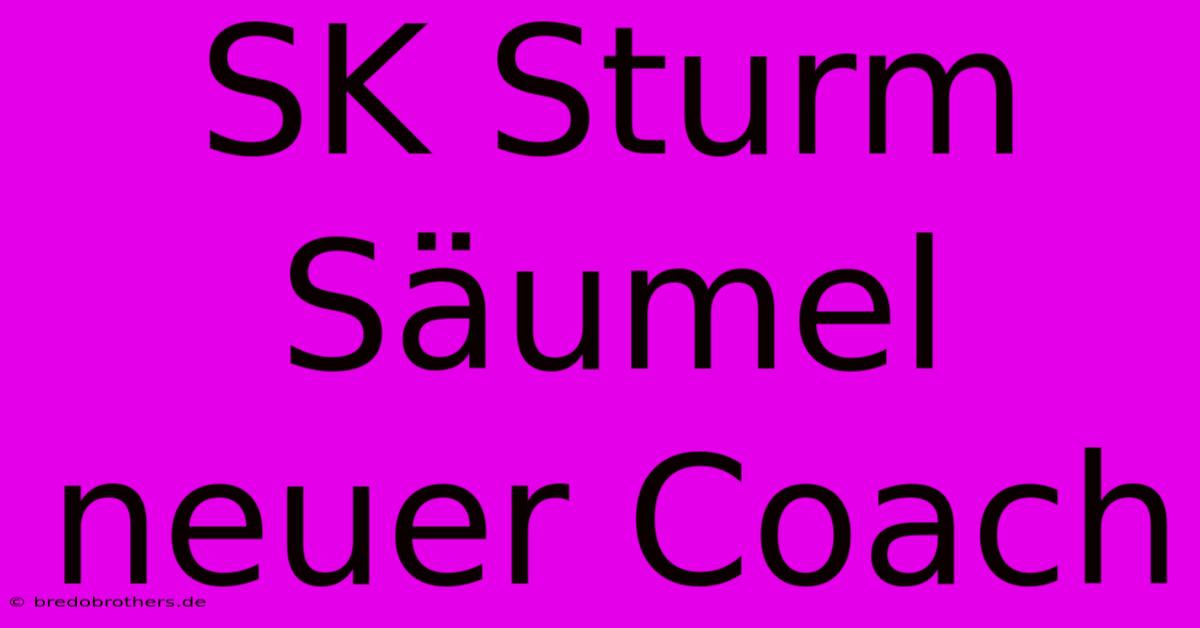 SK Sturm Säumel Neuer Coach