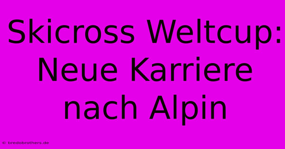 Skicross Weltcup: Neue Karriere Nach Alpin