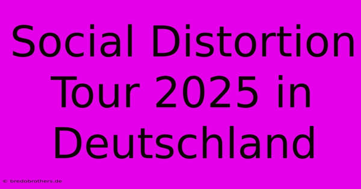 Social Distortion Tour 2025 In Deutschland