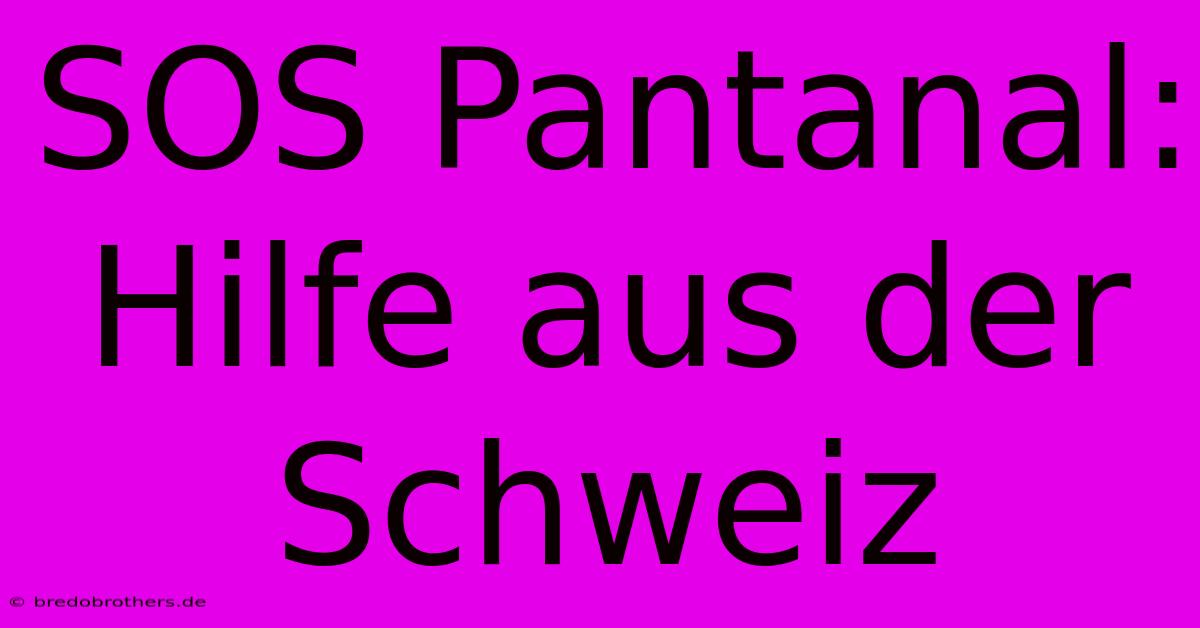 SOS Pantanal: Hilfe Aus Der Schweiz