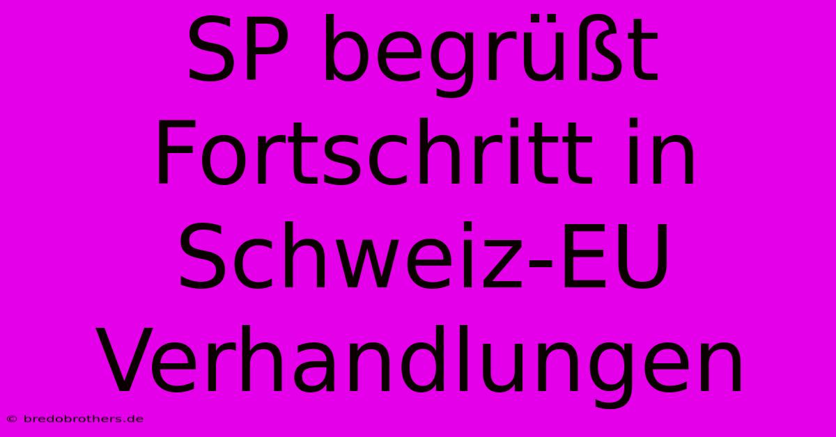 SP Begrüßt Fortschritt In Schweiz-EU Verhandlungen