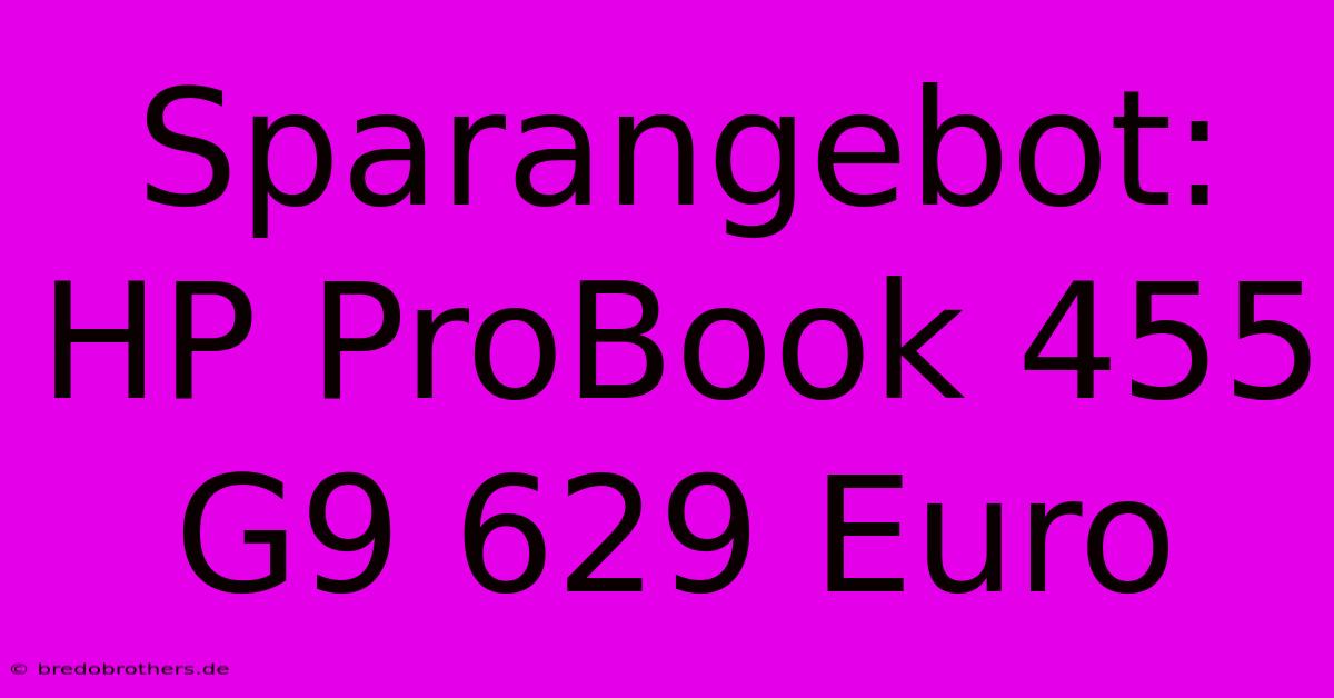 Sparangebot: HP ProBook 455 G9 629 Euro