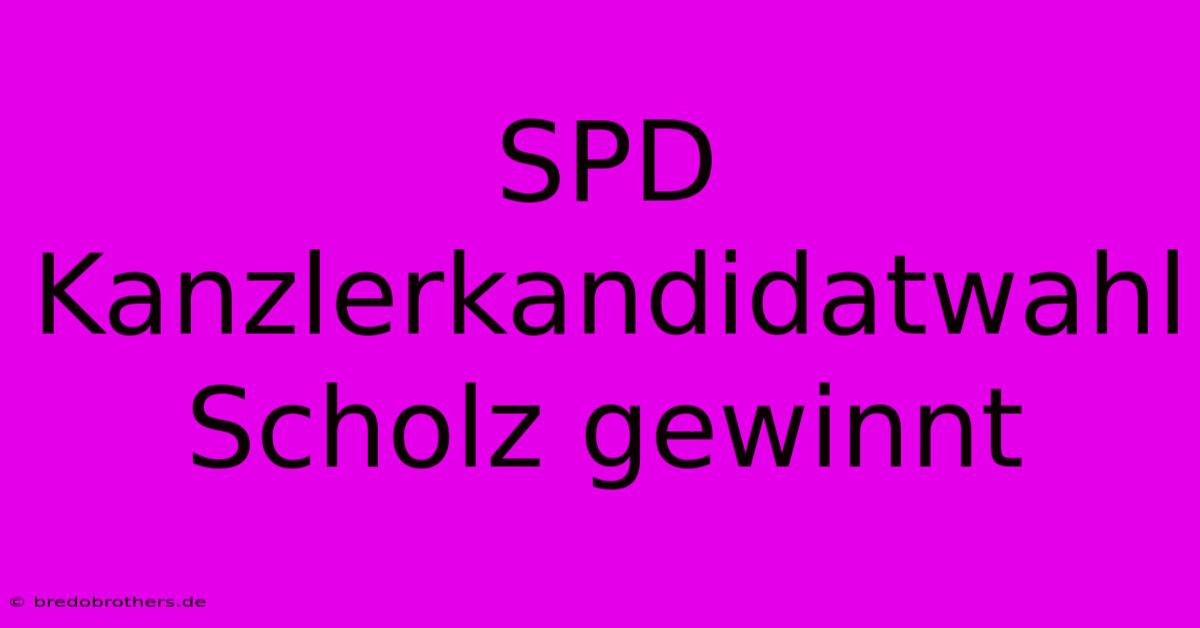 SPD Kanzlerkandidatwahl Scholz Gewinnt