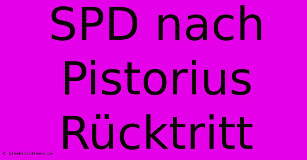 SPD Nach Pistorius Rücktritt