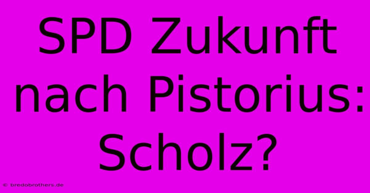 SPD Zukunft Nach Pistorius: Scholz?