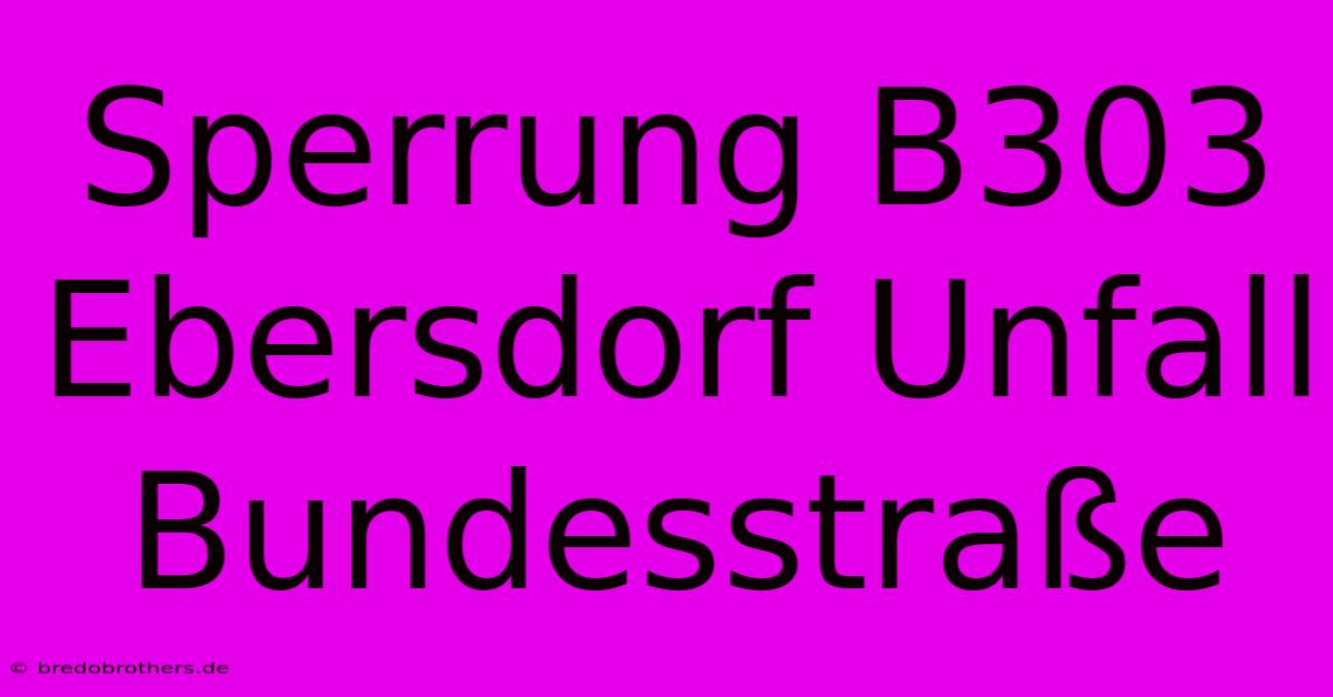 Sperrung B303 Ebersdorf Unfall Bundesstraße