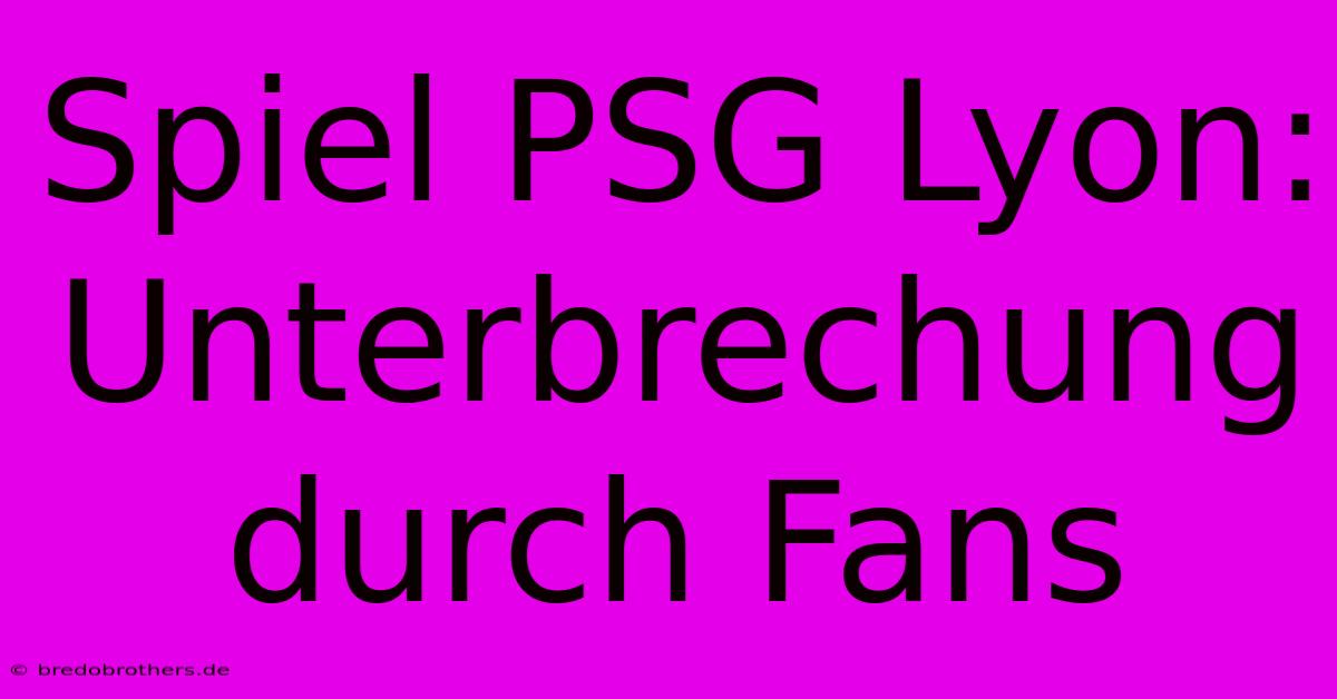 Spiel PSG Lyon: Unterbrechung Durch Fans