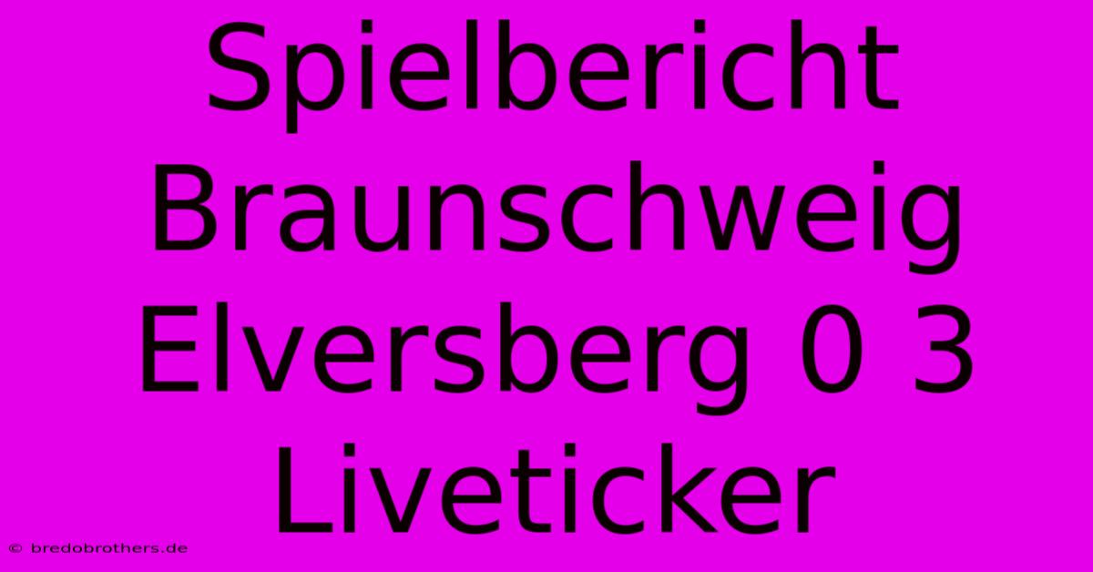 Spielbericht Braunschweig Elversberg 0 3 Liveticker