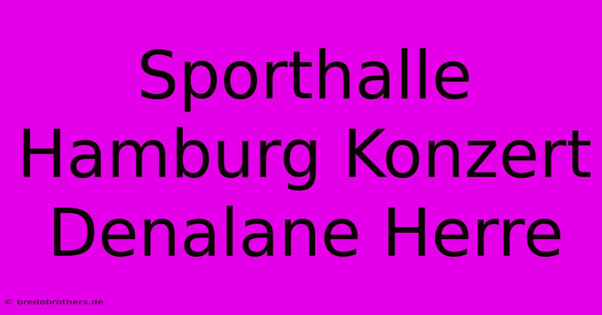 Sporthalle Hamburg Konzert Denalane Herre