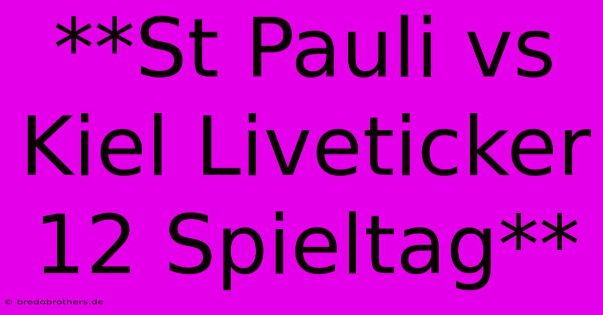 **St Pauli Vs Kiel Liveticker 12 Spieltag**