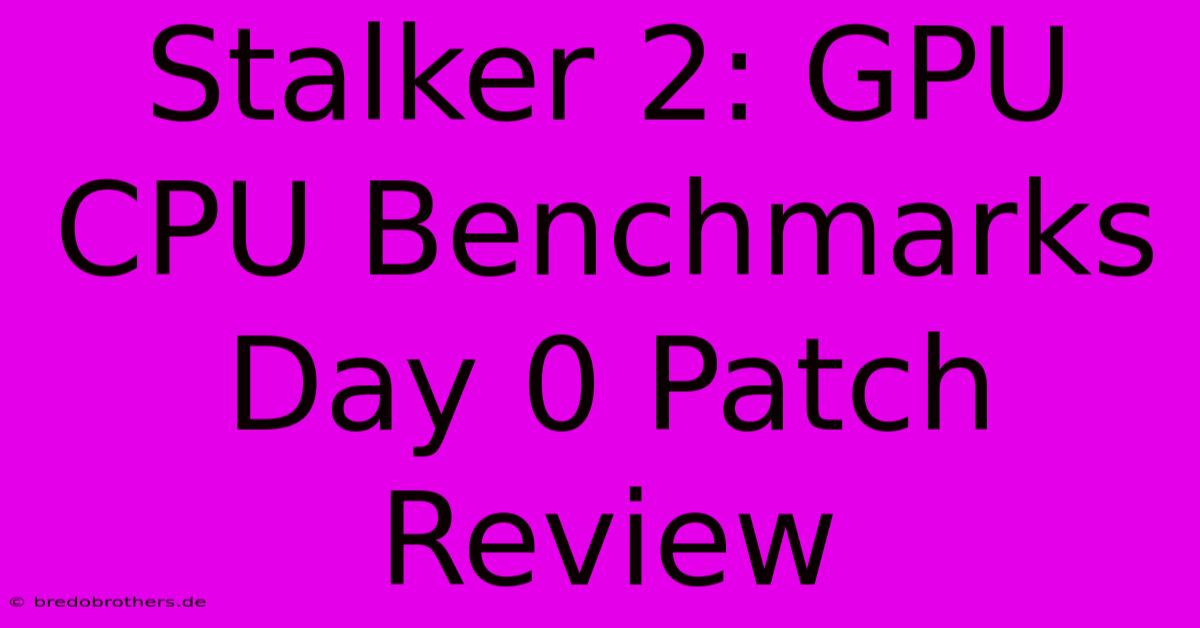 Stalker 2: GPU CPU Benchmarks Day 0 Patch Review