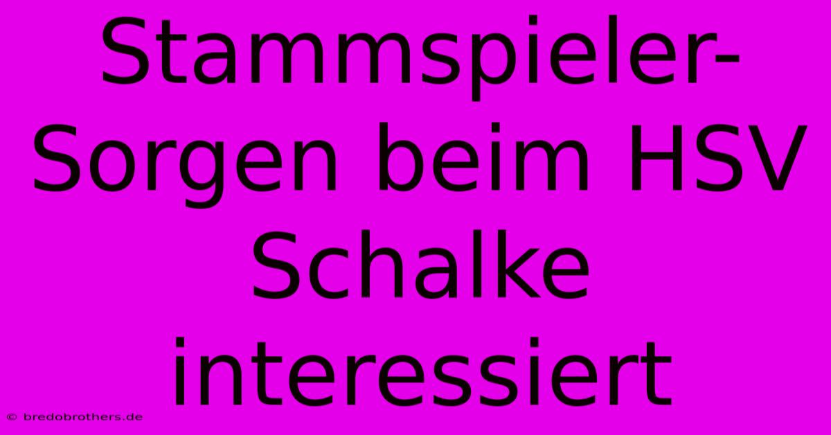 Stammspieler-Sorgen Beim HSV Schalke Interessiert