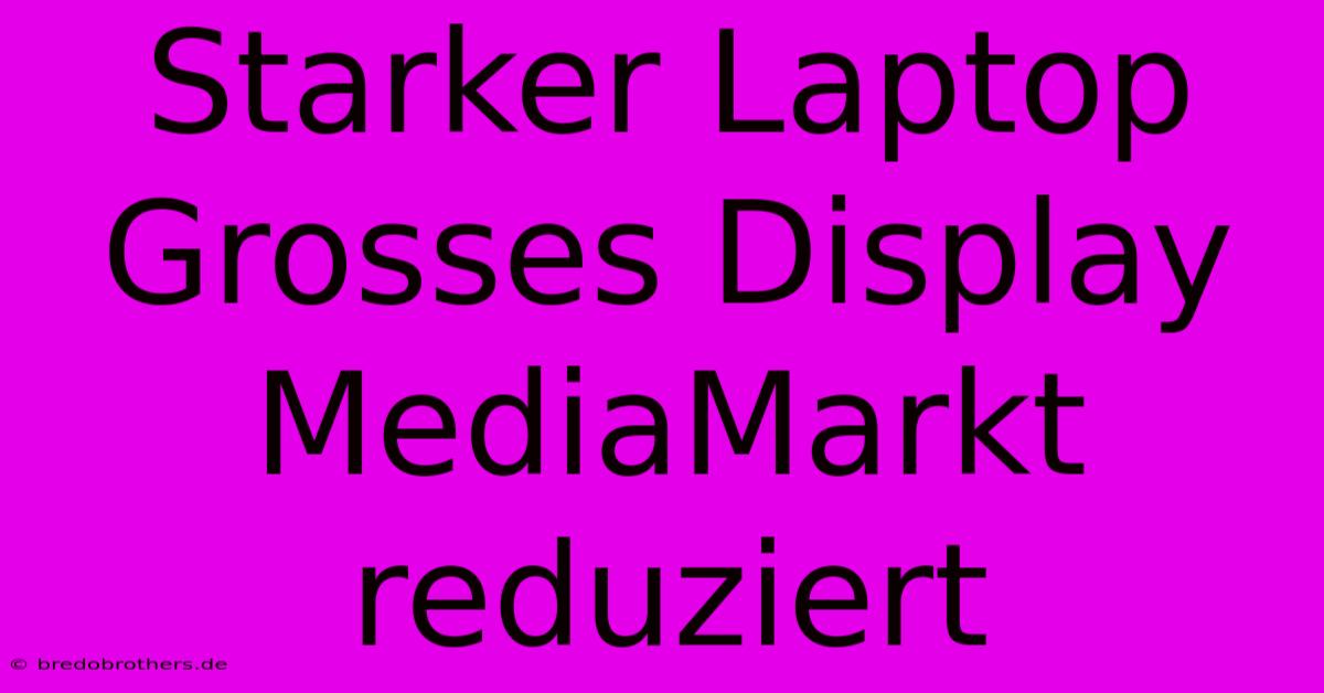 Starker Laptop Grosses Display MediaMarkt Reduziert